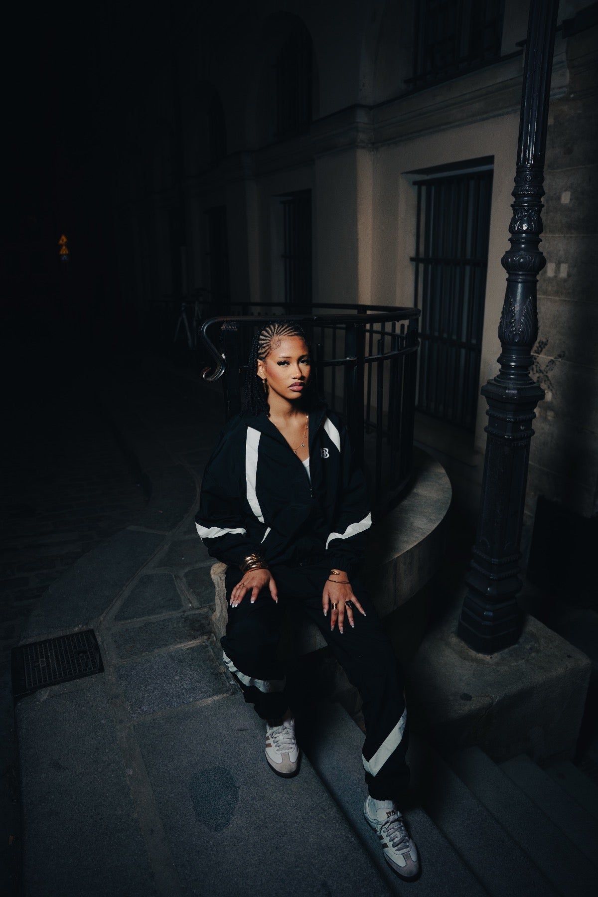 VESTE TRACKSUIT BLACK/WHITE FEMME