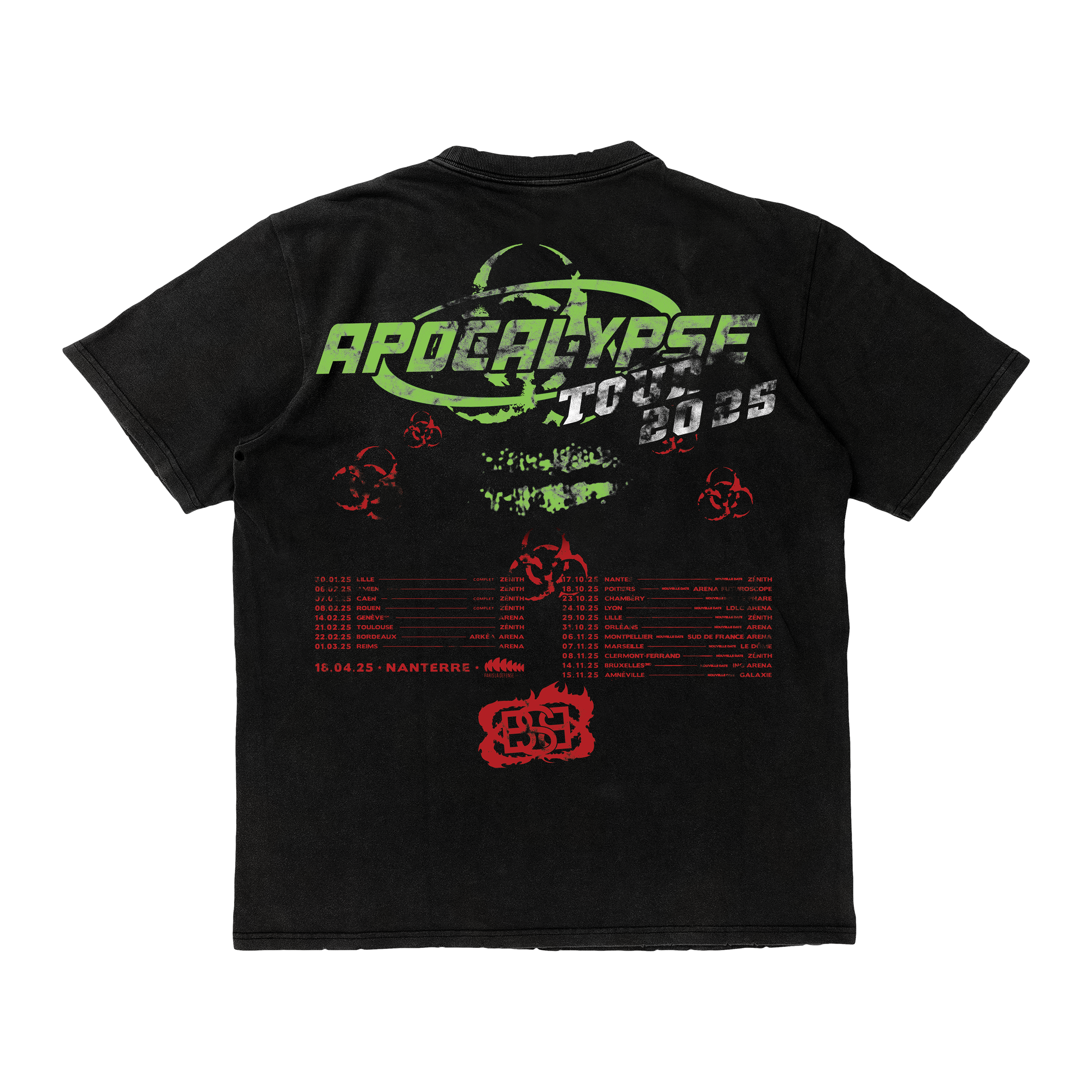 TEE SHIRT APOCALYPSE TOUR RED GREEN