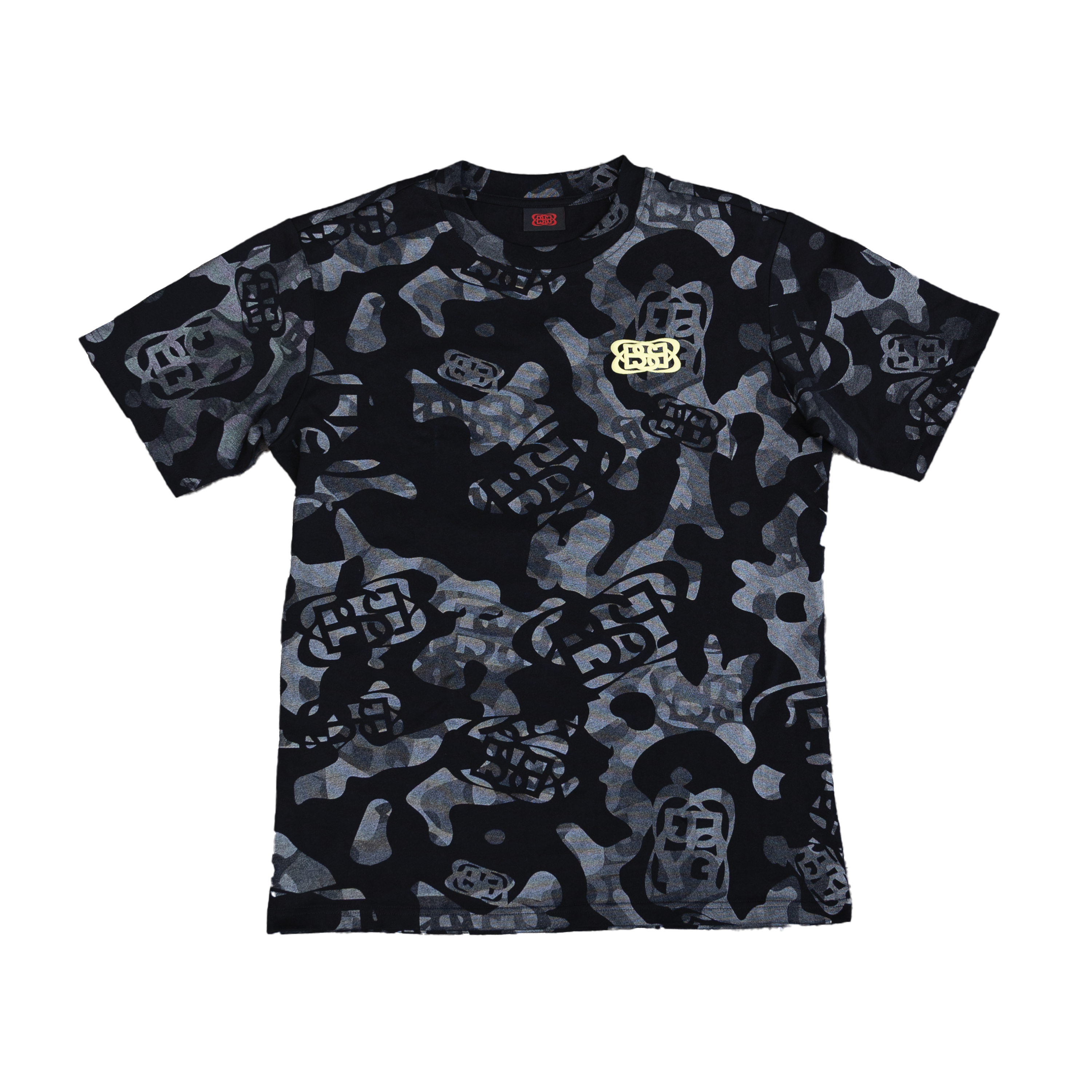 TEE SHIRT BLACK CAMO PUFF PRINT