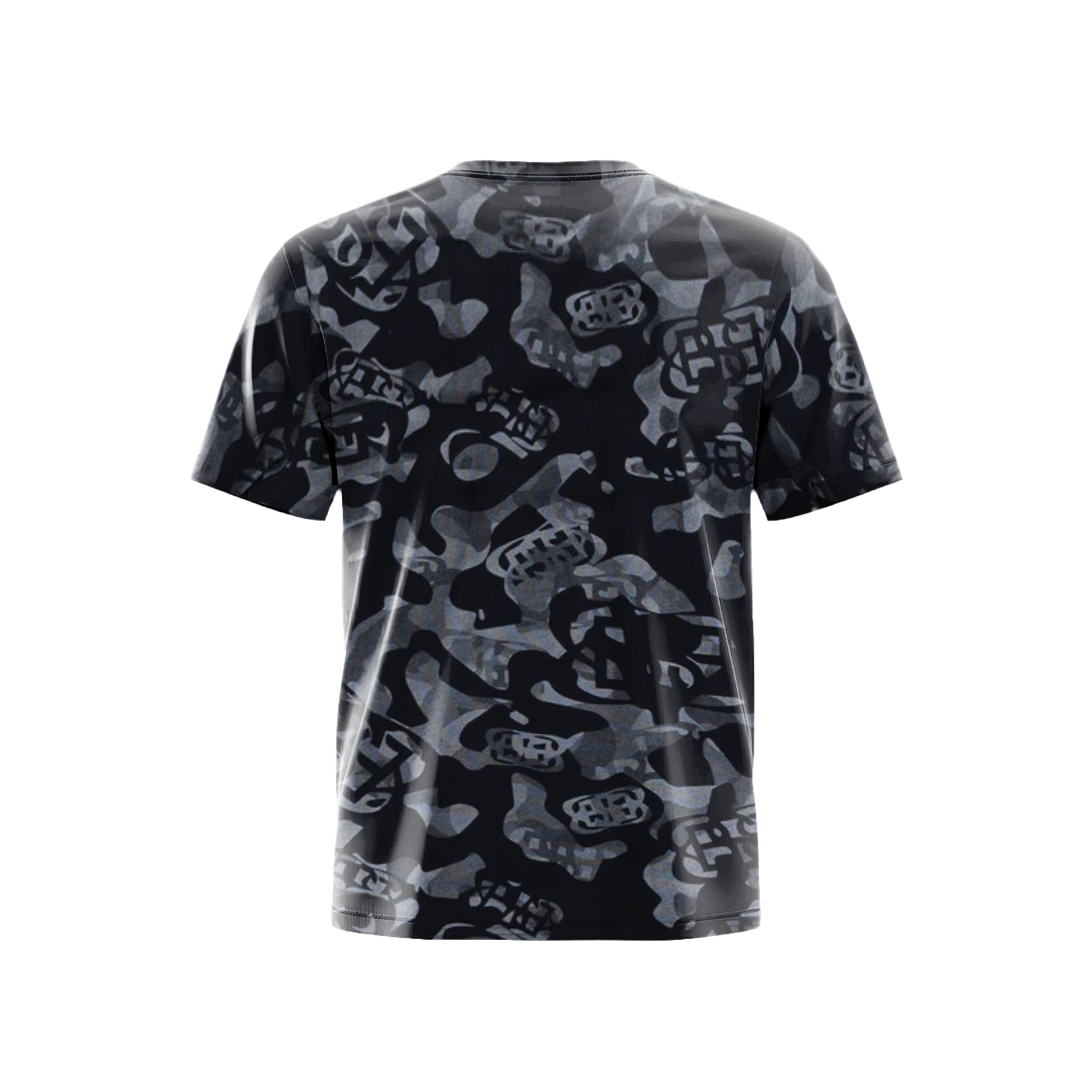 TEE SHIRT BLACK CAMO PUFF PRINT