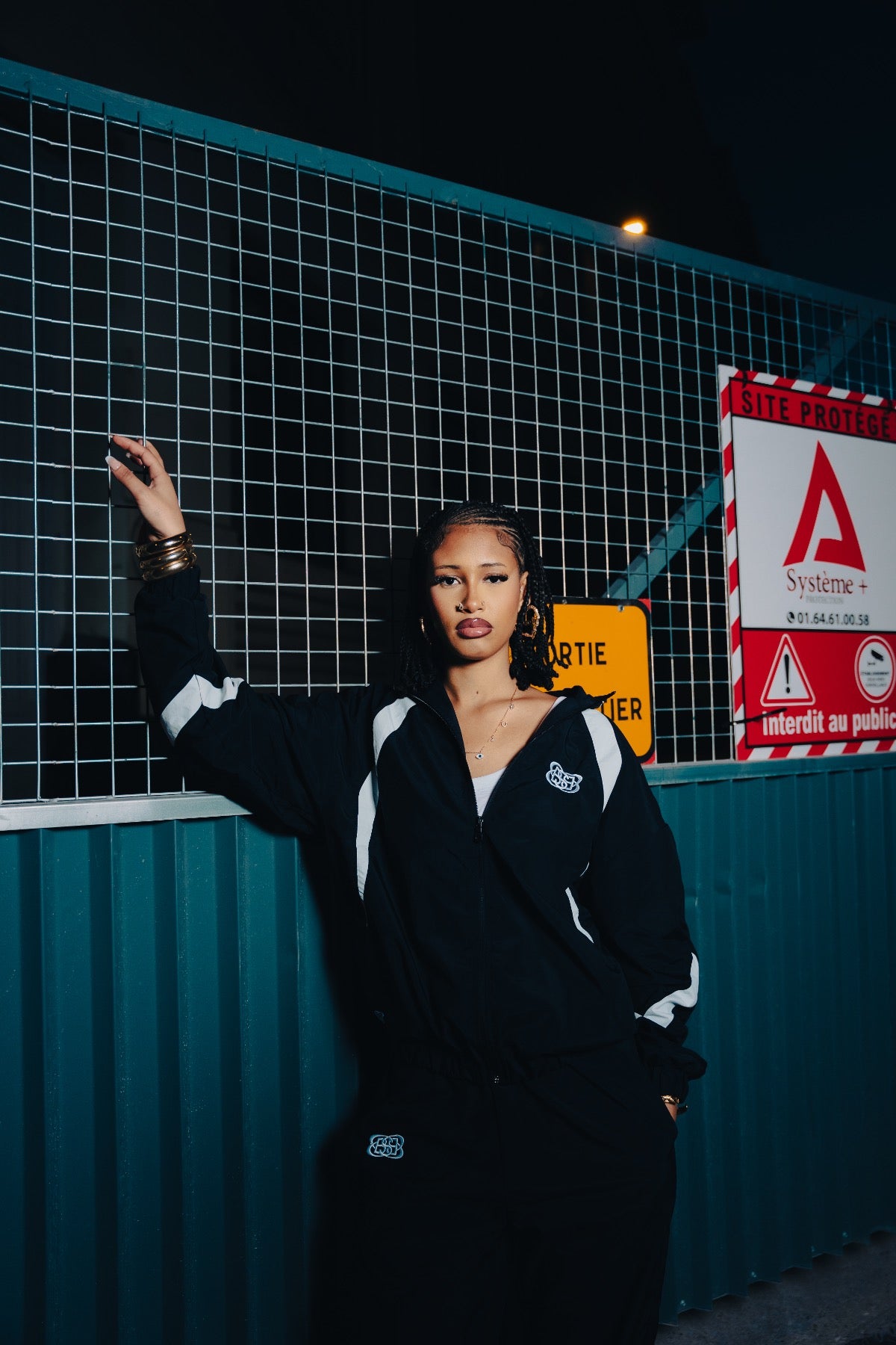 PANTS TRACKSUIT BLACK/WHITE FEMME